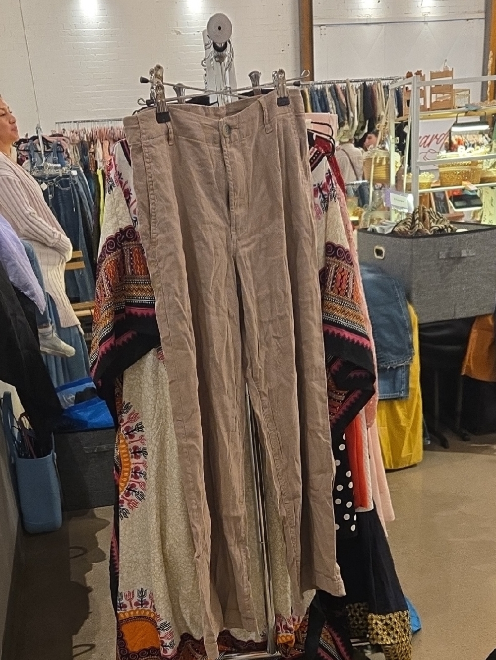 Kut from the Kloth Tan Khaki Wide-Leg Pants